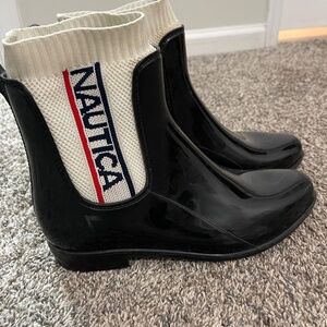 Nautica  Black Rubber Rain Boots size 10